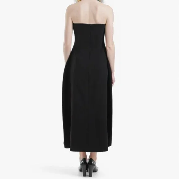 Stunning Embellished Crystal Bodice Midi Dress/Black Gown - Picture 4 of 6